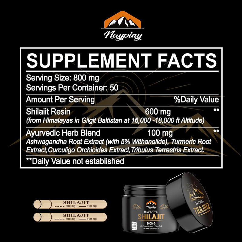 [Australia] - Shilajit Pure Himalayan Organic Shilajit Resin, 800mg Gold Grade Natural Shilajit for Men & Women, with 85+ Fulvic Acid & Trace Minerals, Energy Boost, Immune Support, 30 Grams 