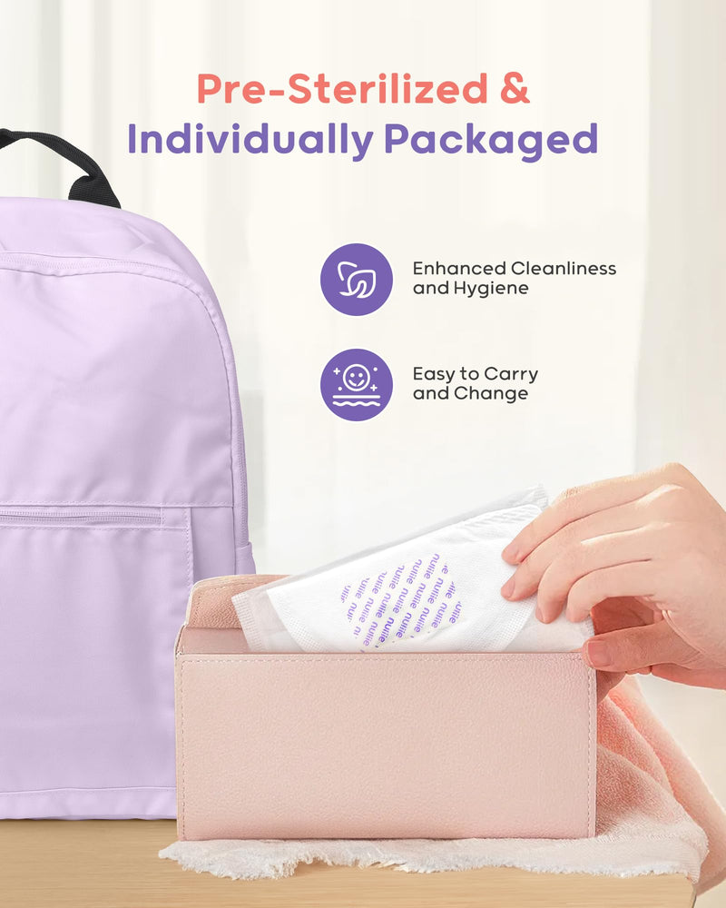[Australia] - Nuliie Super Absorbent & Featherlight Disposable Nursing Pad, Stay Dry, Soft & Breathable Breast Pad for Leaking Milk, Leakproof, Individually Packaged Breastfeeding Essentials for Moms (100 Count) 100 Count 