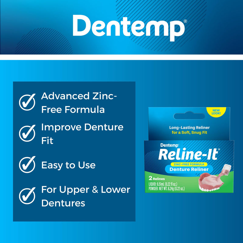 [Australia] - Dentemp Repair-it Denture Repair Kit & Reline-it Denture Reliner - Denture Kit (Multi-Pack) - Refit and Tighten Dentures for Both Upper & Lower Denture - Repair Broken Dentures & Loose Teeth 