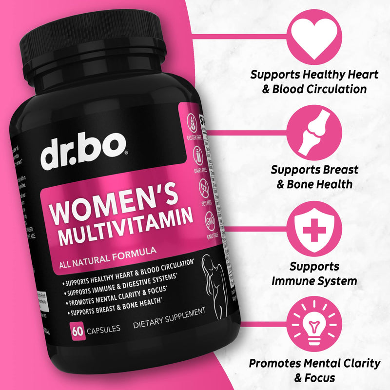 Womens Multivitamin Mineral Supplement- Organic Superfood Greens & Fruit Supplements - Women Energy Vitamin Magnesium & Zinc - Daily Super Food Fruits and Green Veggies Tablets Plus Vegetable Foods