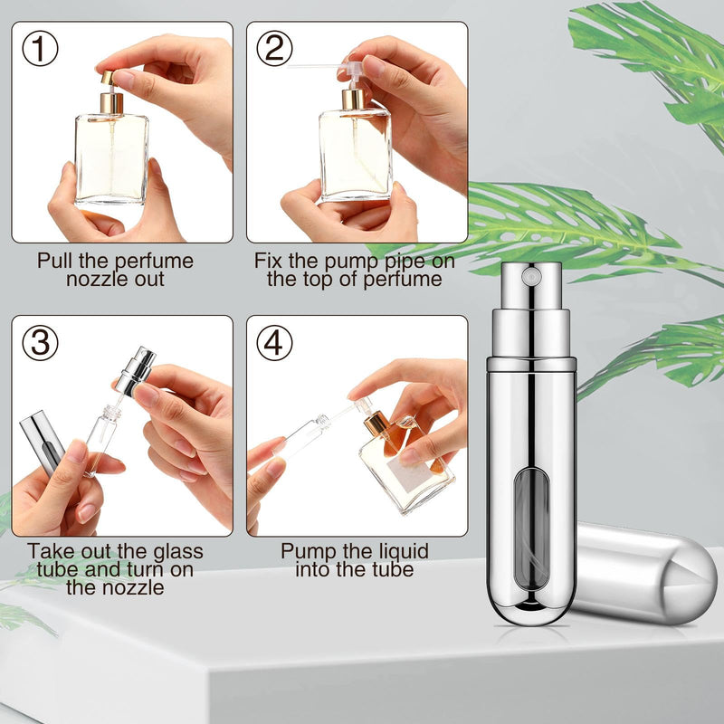 Gerrii 50 Pcs Travel Mini Perfume Refillable Portable Perfume Spray Bottle Perfume Pocket Perfume Dispenser with 20 Pcs Pump Accessories Essentials Spray Containers Scent Pump Case, 5ml (Multicolor) Multicolor