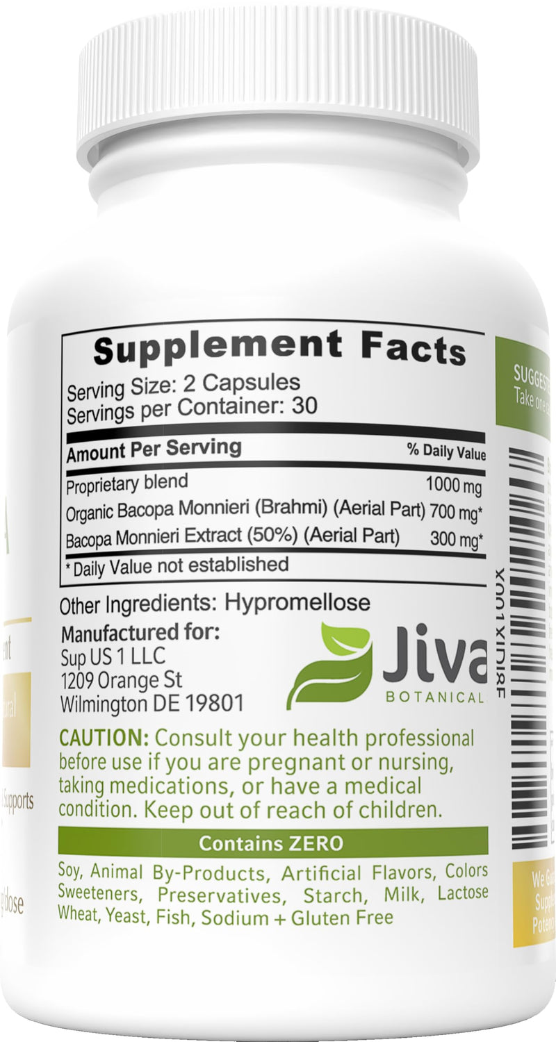 [Australia] - Bacopa Monnieri/Brahmi Capsules -Organic Bacopa Supplement- Bacopa Monnieri Extract - 60 Capsules 