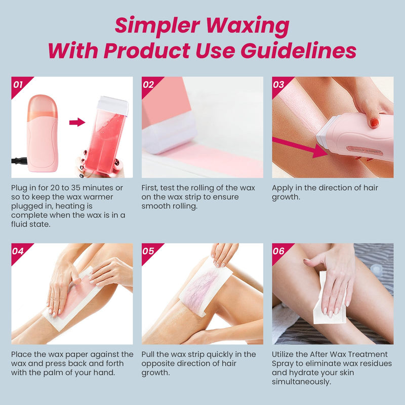 [Australia] - Wax Roller Kit, 4 Pcs Wax Cartridge Refills, Roll On Waxing for Coarse/Fine Hair Removal, Roller Waxing Kit for Women & Men Sensitive Skin, Hair Removal for Body Hair, Legs Arms at Home Kit 4 Pcs Roll on Wax 