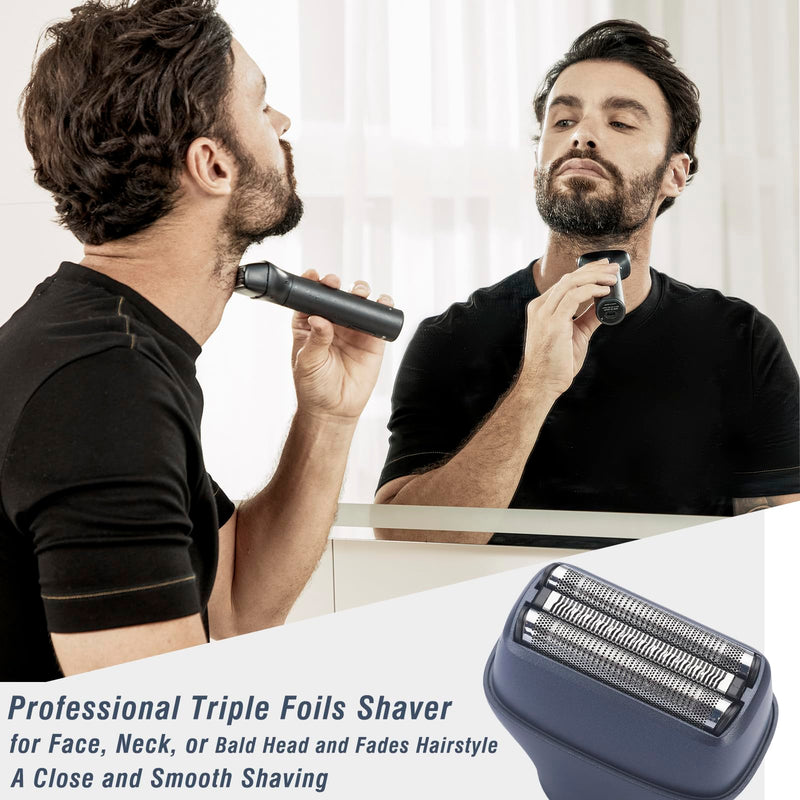 [Australia] - Beard Trimmers Kit for Men Precise Dial Adjustable 20 Lengths, 5-IN-1 Electric Shavers and Hair Clippers Set - Body Nose Ear Mustache Hair Trimmers Razors Waterproof Wet/Dry - USB-C Charging Dock Blue 