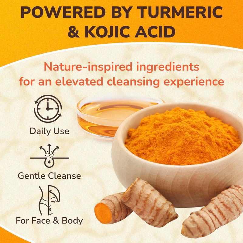 AURAE Kojic Acid & Turmeric Soap Bar for Clear, Hydrated Skin, Gentle Face & Body Cleanser with Vitamin C, Retinol, Collagen & Hyaluronic Acid, Paraben & SLS Free ((3.5oz x 2 Bars) 2 Bar Kojic Acid & Turmeric