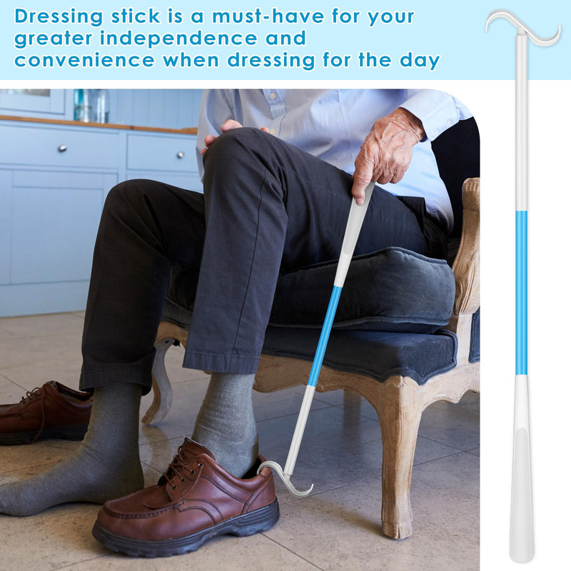 [Australia] - Geelin 4 Pcs 35'' Extra Long Dressing Stick, Handled Shoe Horn for Elderly, Disabled, Limited Mobility, Hip Replacement Recovery, Shoulder and Knee Surgery, Helps Getting Dressed Without Bending 