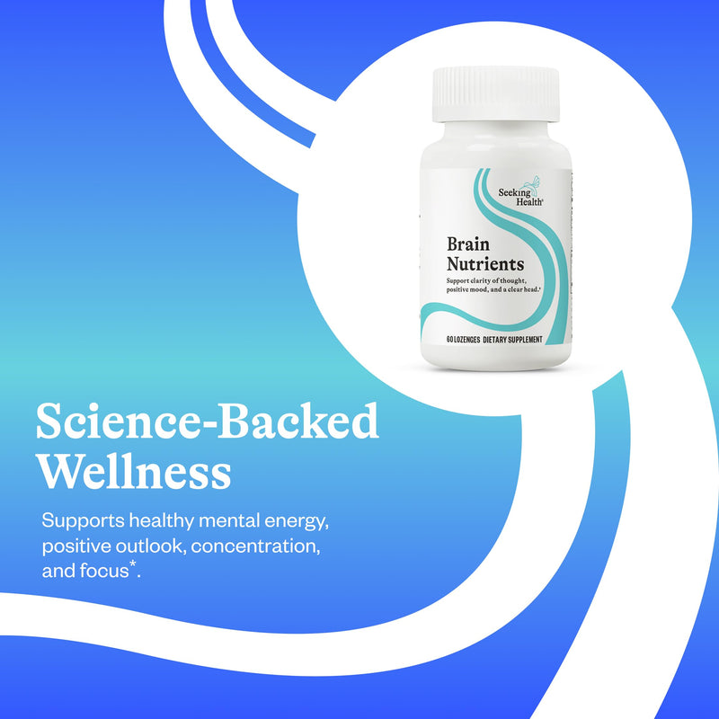 Seeking Health Brain Nutrients, Brain Fog and Memory Support, Cognitive Function and Energy Support, Focus and Concentration Supplement (60 lozenges)
