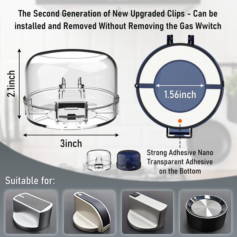 [Australia] - Stove knob Safety Covers for Child Upgraded Unlock Universal Size with Adult Two-Finger, Dual-Key Press Gas Stove Knob Locks Water Resistant Oil Resistant and High Temperature ResistantÔºà5 PackÔºâ 5 White 