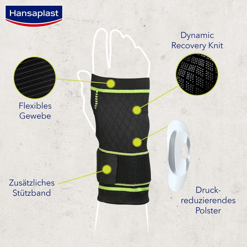 [Australia] - Hansaplast Performance wrist bandage, wrist support stabilizes & relieves the joint, wrist protector for right & left wrist supports active recovery, size L/XL 