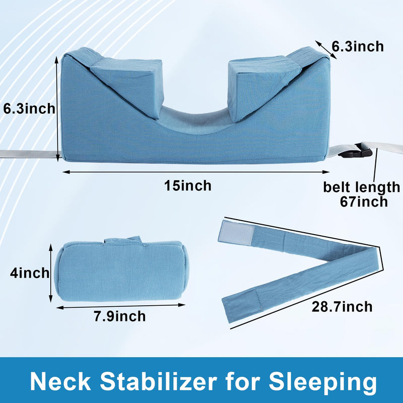 [Australia] - Neck Stabilizer for Sleeping, Wheelchair Headrest, Head Positioning Pillow to Keep Head Straight, Support Pillows for Sleeping Upright, Back Sleeping Pillow for Adults, Elderly, Bedridden 