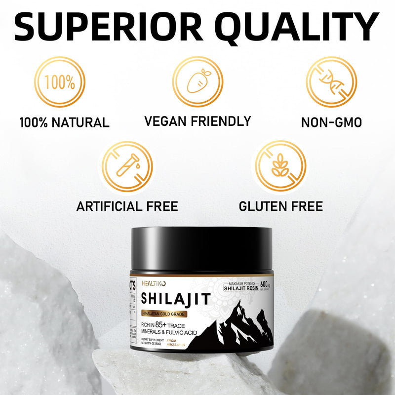 [Australia] - Shilajit Pure Himalayan Organic Shilajit Resin - 600mg Maximum Potency Gold Grade Shilajit Natural Authentic with 85+ Trace Minerals & Fulvic Acid for Energy & Immune Support, 50 Grams (1 Pack) 1.76 Ounce (Pack of 1) 