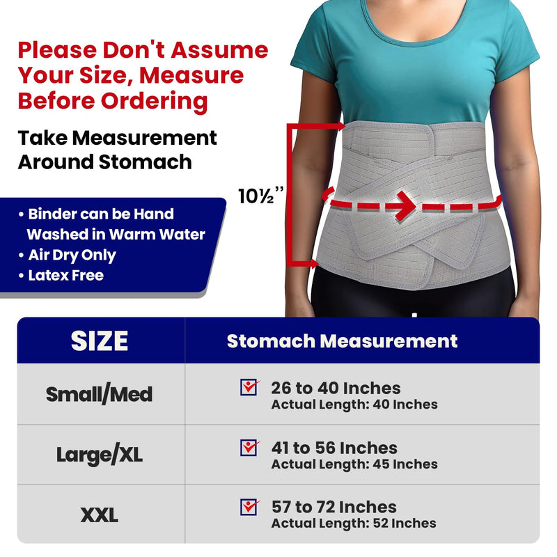 [Australia] - Abdominal Binder Post Surgery Tummy Tuck - Postpartum Belly Band Wrap | Post C Section Belly Binder Recovery | Stomach Compression Hernia Belt For Men & Women After Pregnancy, Hysterectomy L/XL Large/XL 