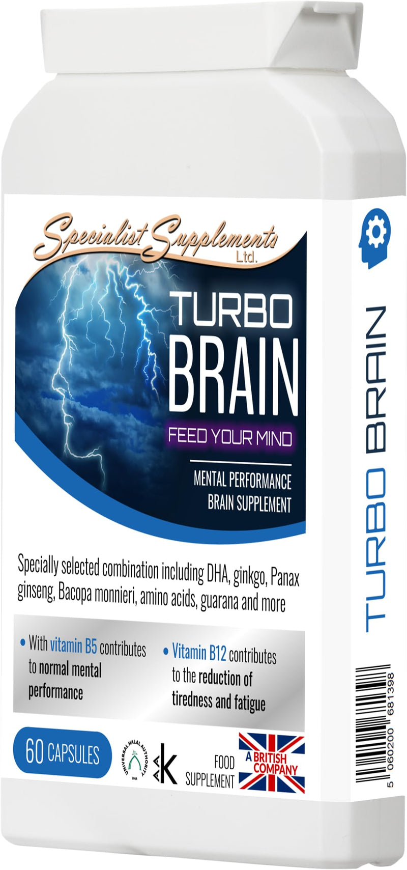 Turbo Brain (Mental Performance Brain Supplement), 60 Capsules