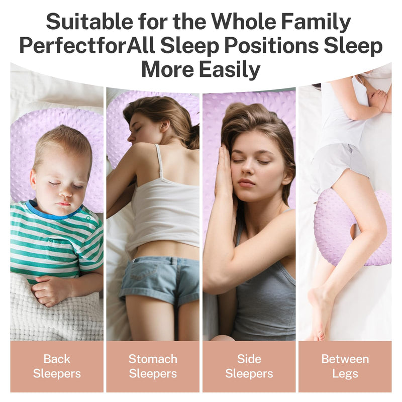 [Australia] - Ear Piercing Pillow for Side Sleepers with an Ear Hole - CNH and Ear Pain Ear Inflammation Pressure Sores, Washable and Adjustable Ear Guard Pillow with Cotton Polyester (Purple) 