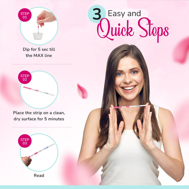 Clinical Guard Pregnancy Tests Strips - Sensitive & Accurate Measurement Within 5 mins - Early Detection Pregnancy Test Strip - Easy to Use for Home Tests - HCG Test Strip Kit - 25 Count