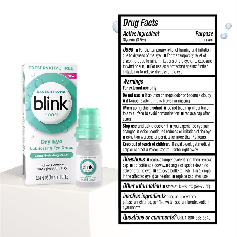 BLINK NutriTears Supplement + Boost Preservative-Free Eye Drops Bundle, Moisturizing & Soothing for Mild Dry Eyes, with Hyaluronate, NutriTears Eye Care Supplement to Hydrate Eyes from Within