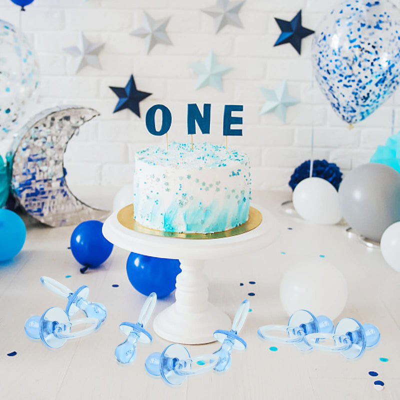 [Australia] - 50 Pieces 2.75 Inch Baby Pacifier Baby Shower Plastic Pacifier for Baby Shower Pacifier, Baby Shower Gender Show Party Decoration DIY Baby Shower Birthday Party Gift (Blue) Blue 