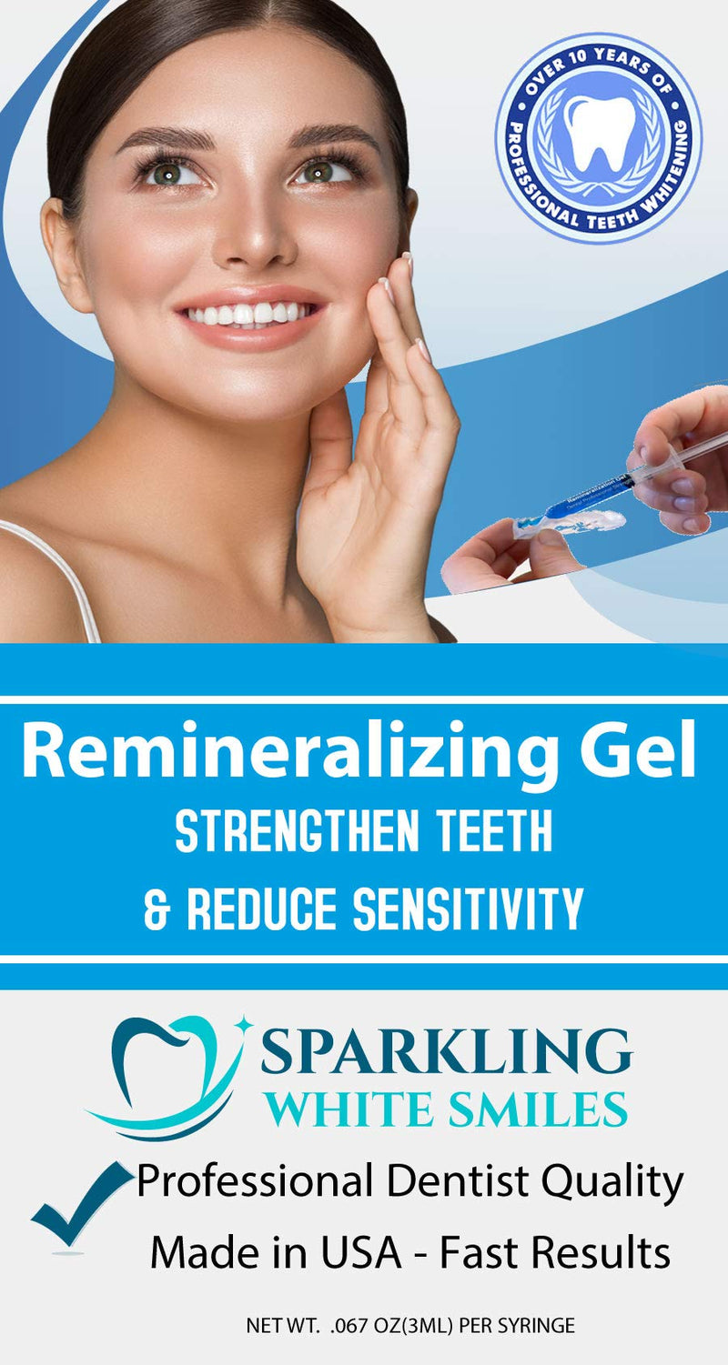 [Australia] - 4 Syringes Remineralization Gel with 4 Custom Teeth Trays - Strengthens Teeth Enamel - Reduces Teeth Sensitivity - Remineralizes and Desensitizes Teeth - Great for After Teeth Whitening 