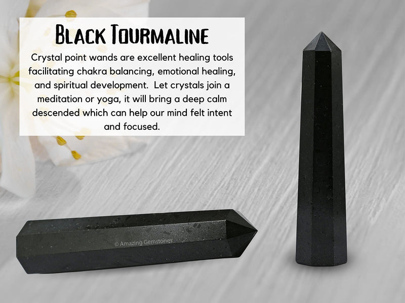 [Australia] - Black Tourmaline Crystal Towers ~ Natural Healing Crystal Point Obelisk for Reiki Healing and Crystal Grid (2" to 3" INCH) Black Tourmaline - 1 Pc 2-3 Inch (Pack of 1) 