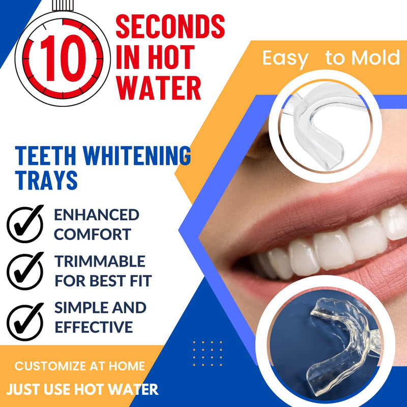[Australia] - Teeth Whitening Kit 4 Syringes (3ml) New Strongest 44% Carbamide Peroxide Teeth Whitening Gel Light Trays Retainer Case Included Vegan Tooth Whitener 