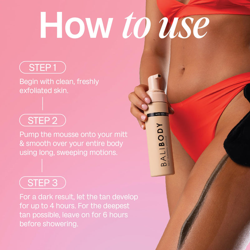 [Australia] - Bali Body Ultra Dark Self Tanner Mousse | Premium Sunless, Tanning Foam | Natural Green-Based Self Tan | Instant Bronze Fake Tan for All Skin Types, Vegan & Cruelty Free (200ml/6.7 fl oz) 6.7 Fl Oz (Pack of 1) 