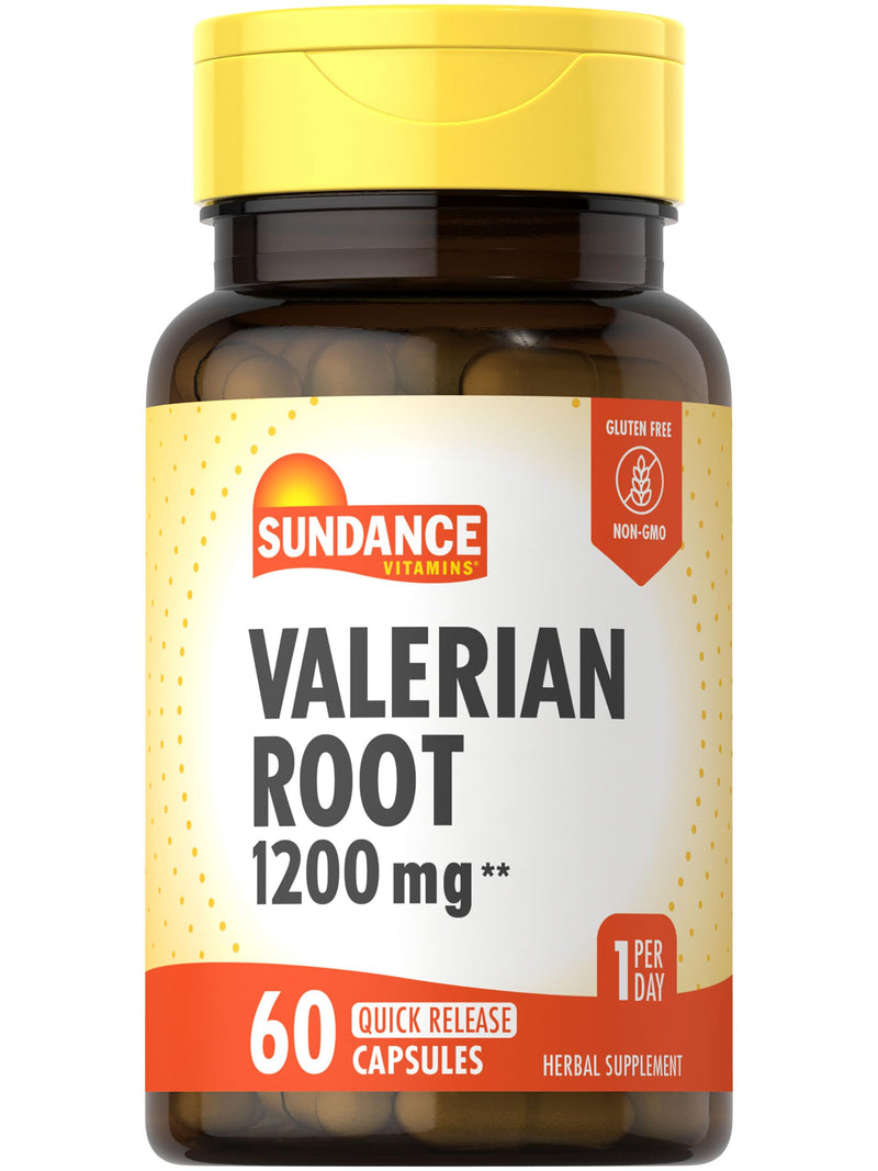 [Australia] - Sundance Valerian Root Supplement | 1,200mg | 60 Quick Release Capsules | Non-GMO and Gluten Free Formula 