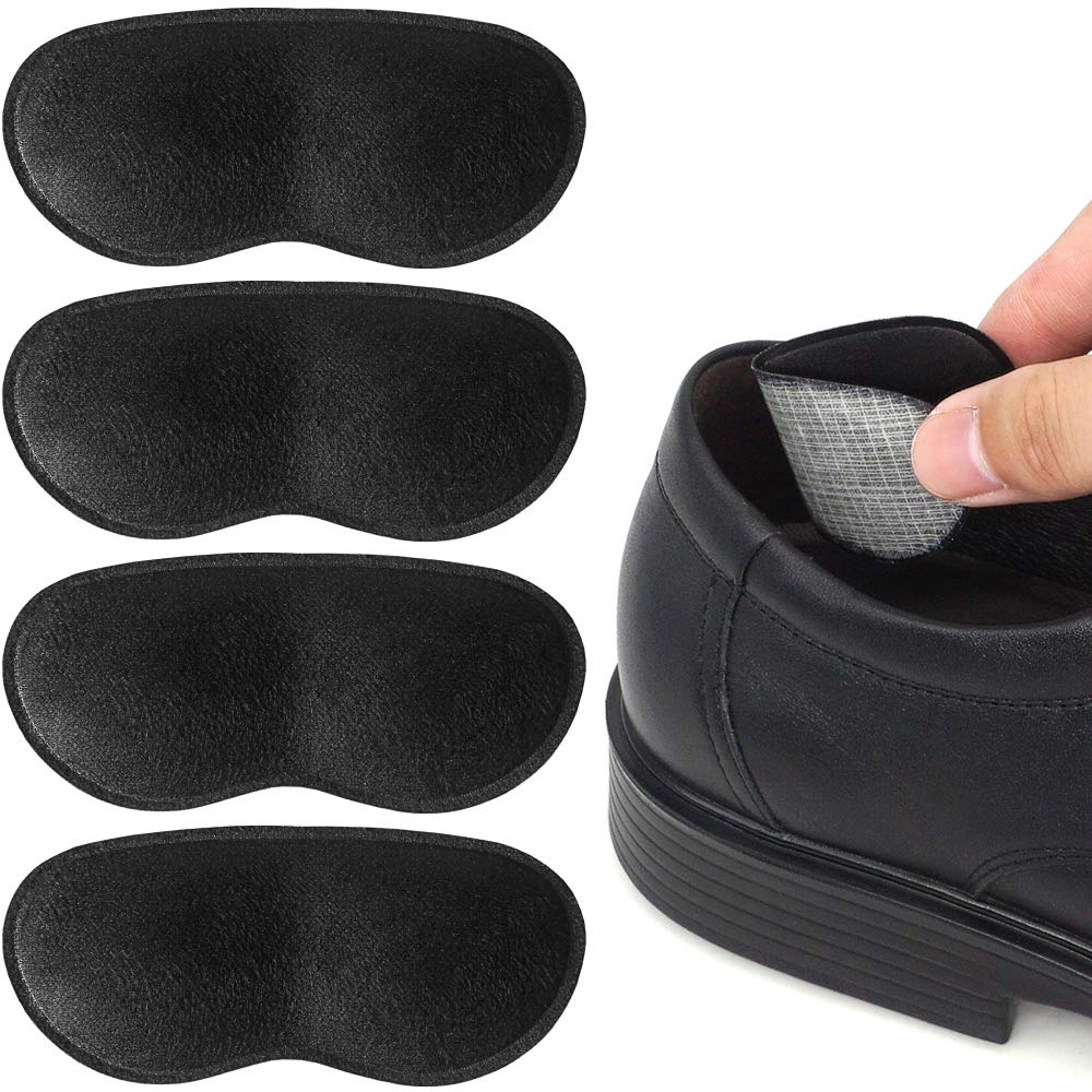 Dr.Foot Heel Grips for Men and Women, Self-Adhesive Heel Cushion Inserts Prevent Slipping, Rubbing, Blisters, Foot Pain, and Improve Shoe Fit - 2pairs + Extra 1 Shoe Horn (Black) Black