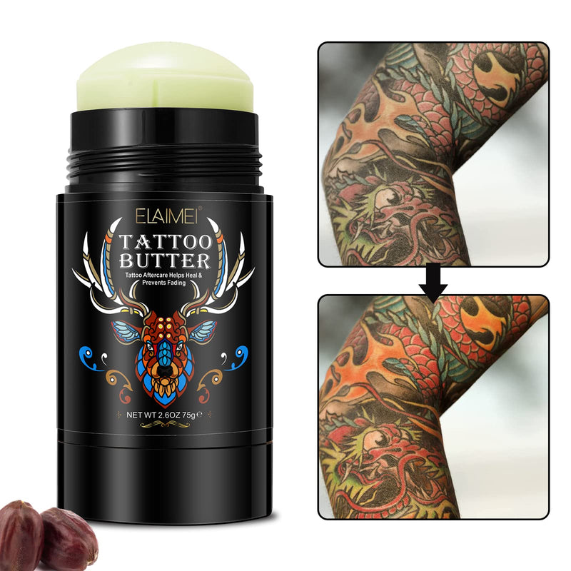 [Australia] - Tattoo Aftercare Butter Balm, 2.6 oz, Old & New Tattoo Moisturizer Healing Brightener for Color Enhance, Natural Organic Tattoo Cream 2.6 Ounce (Pack of 1) 