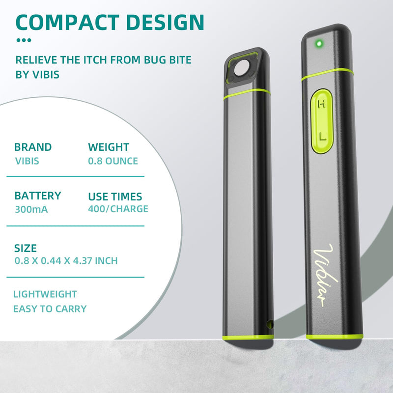 [Australia] - Insect Bite and Sting Relief, Rechargeable Bug Bite Itch Relief Thing for Mosquito Bites, Chemical-Free Insect Bite Healer, Fast Symptom Relief from Itching and Swelling - Grey Deep Grey 