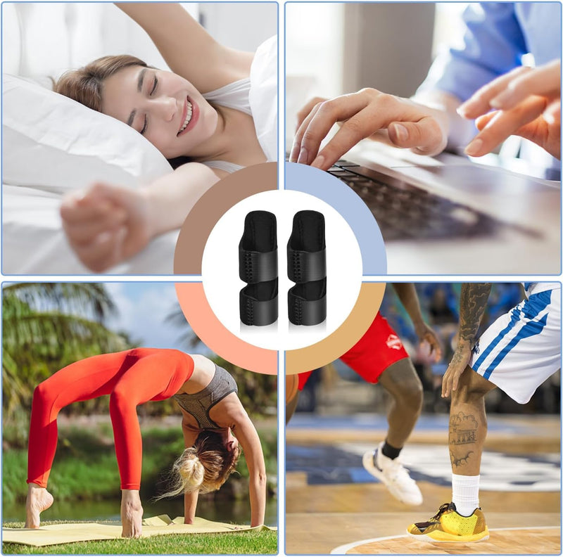 [Australia] - Finger Splints, 2pcs Finger Support Brace Finger Stabilizer for Broken Fingers Straightening Arthritis Knuckle Immobilization 