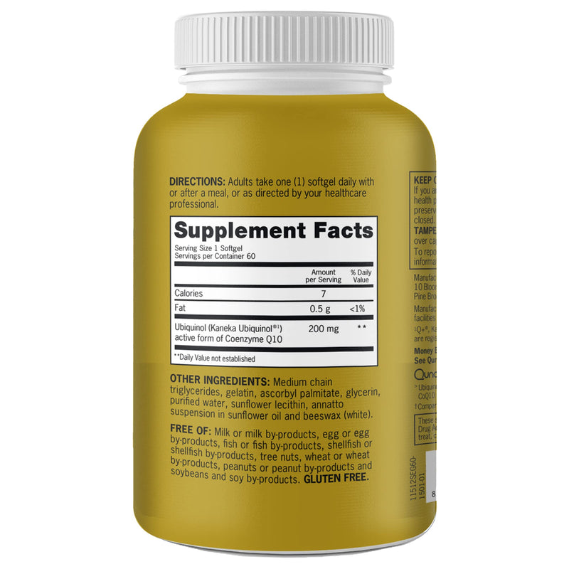 [Australia] - Qunol Ubiquinol CoQ10 200mg Softgels, Powerful Antioxidant for Heart and Vascular Health, Essential for Energy Production, Natural Supplement Active Form of CoQ10, 60ct Softgels 60 Count (Pack of 1) 
