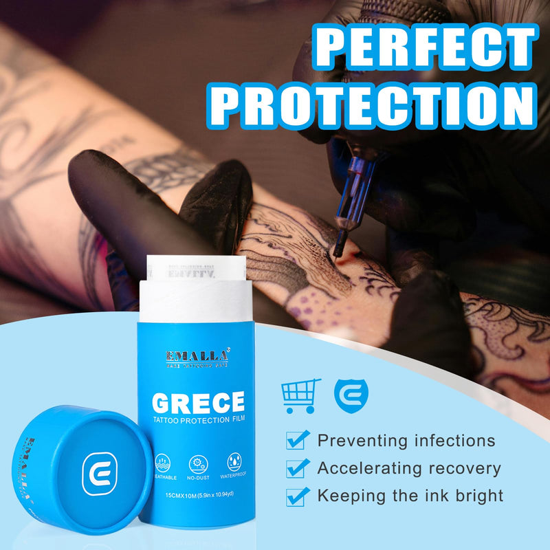 Tattoo Film - Waterproof Tattoo Cover Up - 15cm x 10m Roll - Transparent - All Ages 15cm*10m