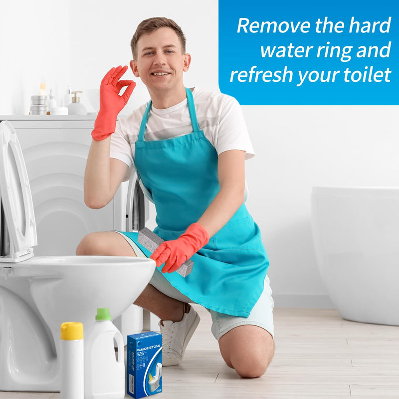 [Australia] - 4TH Pumice Stone for Toilet Bowl Cleaning,Scouring Stick Powerfully Away Limescale Stain,Hard Water Ring, Calcium Buildup,Iron&Rust. Remover for Tile/Bath-tub/Sink/Grill - 6 Pack 6p-grey 