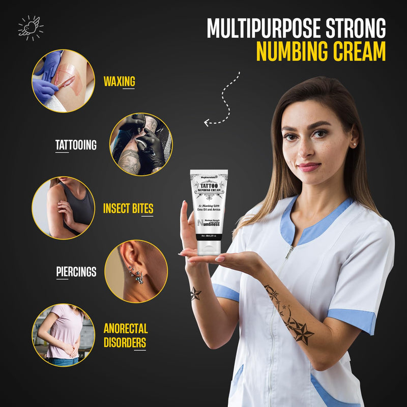 [Australia] - 6 Hours Maximum Strength Numbing Cream Tattoo (2oz/ 60ml), Painless Tattoo Numbing Cream, Numbing Cream for Tattoos Extra Strength with 5x Numbing, Emu Oil and Arnica. 2oz/ 60ml 