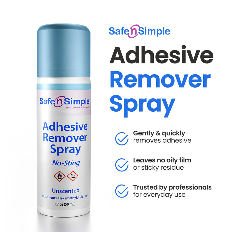 [Australia] - Safe n‚Äô Simple Medical Adhesive Remover Spray for Skin - 1.7 Fl Oz No Sting Alcohol Free Ostomy Adhesive Remover - Gentle Medical Adhesive Removal Spray for Stoma, Urostomy, Ileostomy & Colostomy Care 