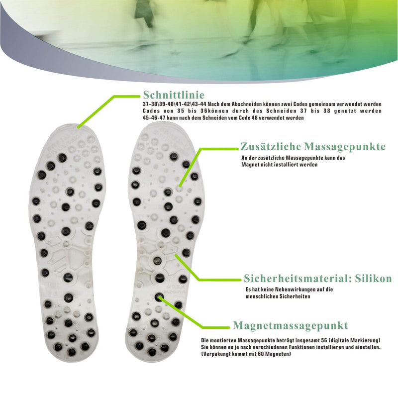 [Australia] - Magnetic massage insoles, healthy and breathable foot acupoint massage insoles magnetic - suitable for everyday use acupressure shoe insoles - promote blood circulation - relieve fatigue 43-44 transparent 
