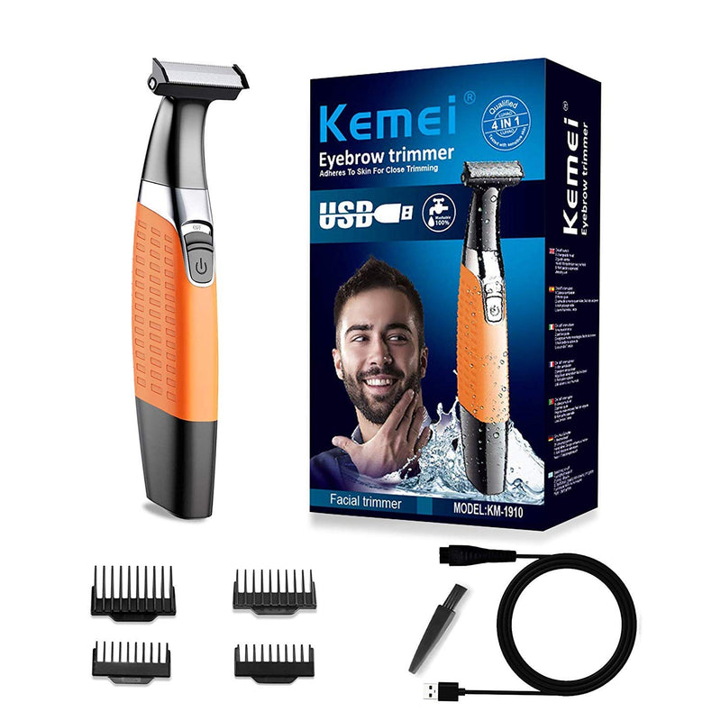 [Australia] - Electric Razor, Beard Trimmer Men, Waterproof Beard Grooming,Cordless USB Rechargeable Body Groomer and Hair Remover for Eyebrow, Beard Facial& Body Hair for Men and Women Orange 