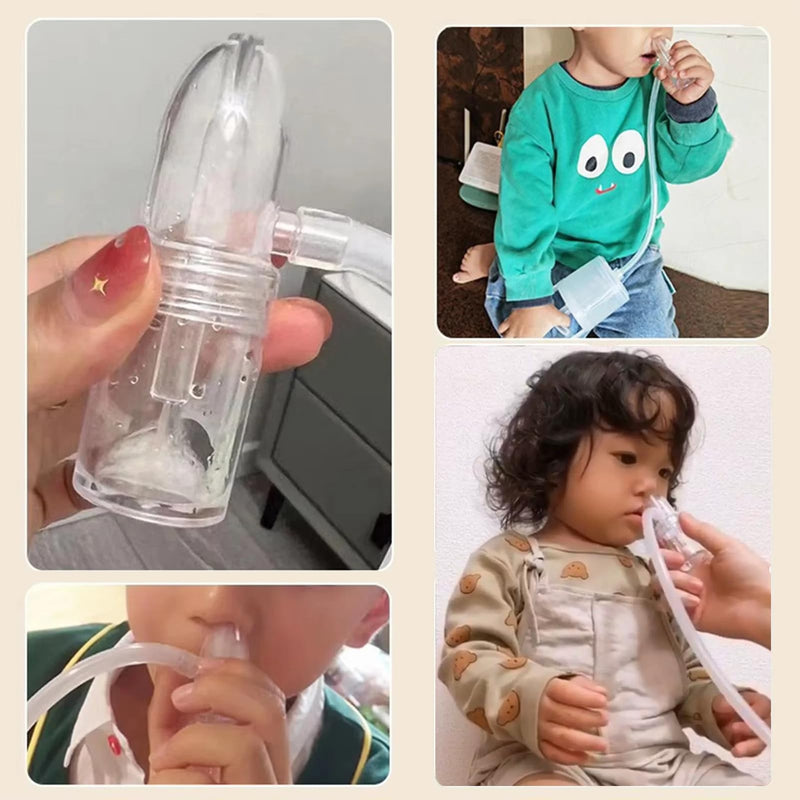 [Australia] - Nasal Aspirator for Baby, Baby Nose Sucker, Booger Sucker with Hand Pump and Non-Invasive Tip to Clear Clogged Passages and Boogers (Translucent White, Standard) Translucent White 