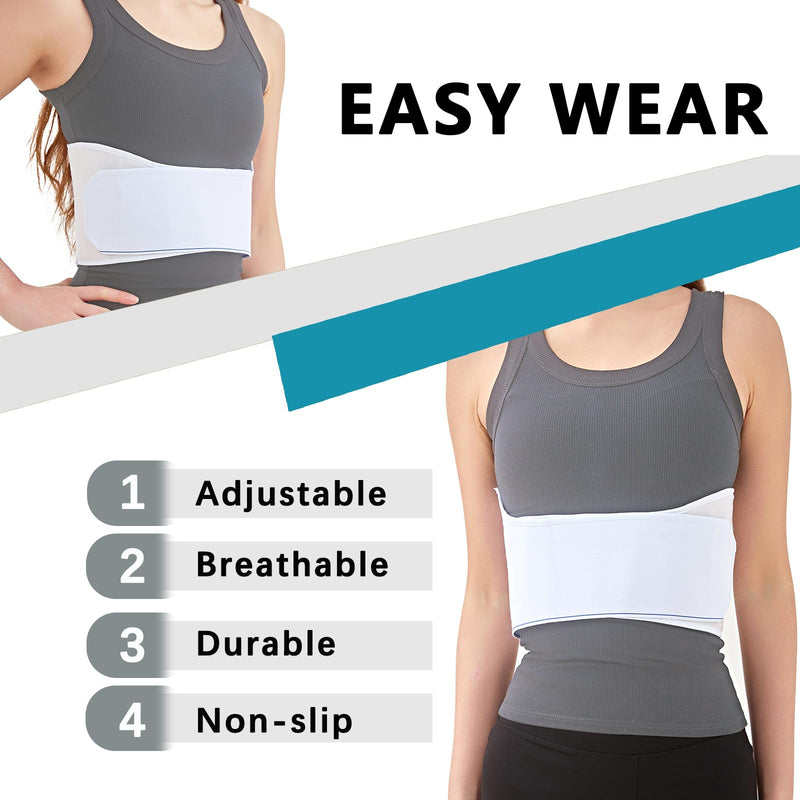 [Australia] - Chest Rib Broken Injury Support Brace Abdominal Compression Wrap Binder Breast Belt for Cracked Ribs Bruised Rib Universal Female 