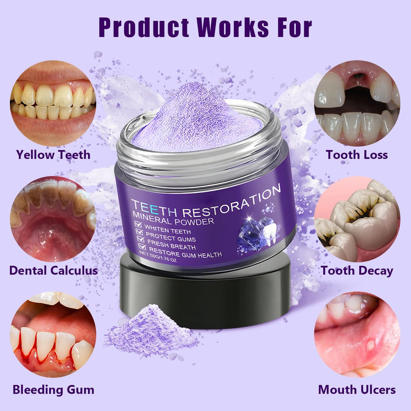 [Australia] - Teeth Restoration Mineral Powder, Mineral Tooth Powder, Tooth Restoration, Whitening Natural Teeth Restoration Powder, Effective in Strengthening Teeth and Gums, Protect Gums and Freshen Breath(2PCS) 1 Ounce (Pack of 2) 