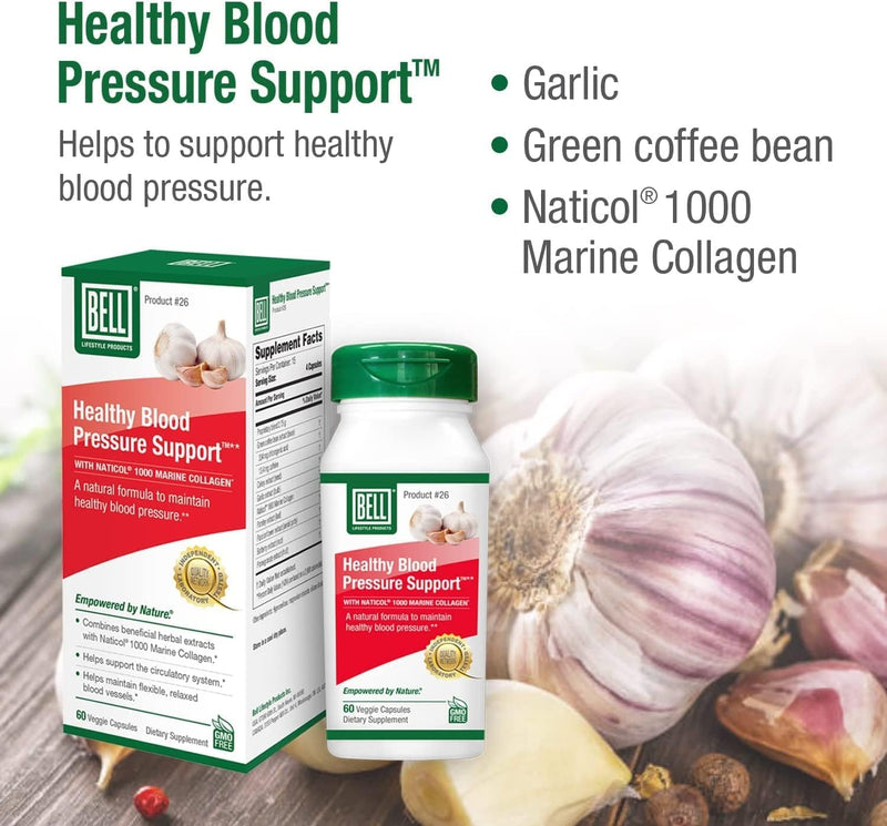 [Australia] - Bell Healthy Blood Pressure Support™ Unique Blend - Natural Blend of Green Coffee Bean Extract, Garlic & Celery Seed Extract Supplements- 60 Capsules, Vegan, Non-GMO 
