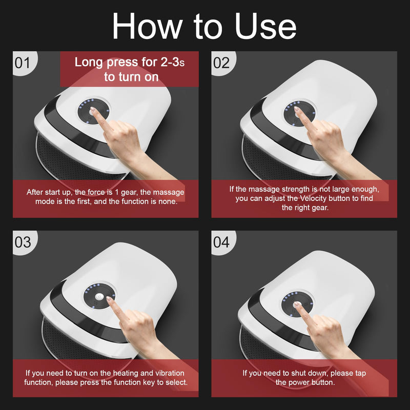 [Australia] - Xllent Christmas Gifts for Women,White Elephant Gifts for Adults - Hand Massager with Compression & Heating,Electric Hand Massager for Arthritis and Carpal Tunnel(White) 