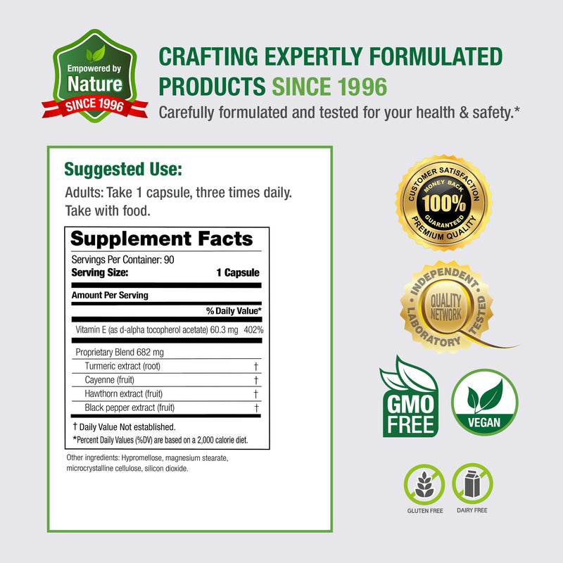 Bell Curcumin Supplements Curcumin 2000X® - Unique Blend with Turmeric, Black Pepper, Vitamin E, Hawthorn- Help Support Digestion, Inflammation, Cardiovascular Health & Peripheral -90 Units | Enhanced absorption formula with turmeric, black pepper, vit...