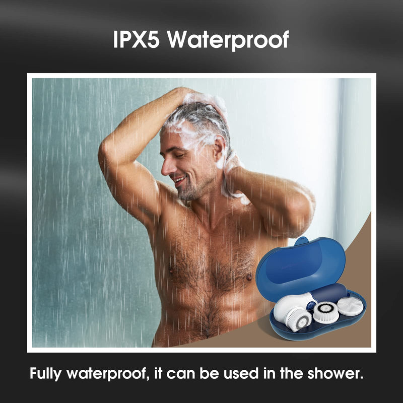 [Australia] - Facial Cleansing Brush: Face Scrubber for Men and Women - Face Brushes for Deep Cleansing and Exfoliating Navy Blue 