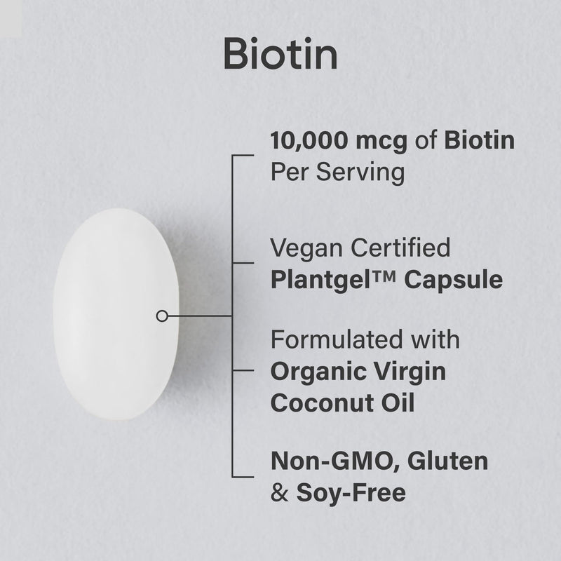 Sports Research® - Vegan Vitamin D3 5000iu + K2 100mcg Mk7 with Coconut Oil (60 Softgels) and 10,000mcg Biotin (120 Softgels)