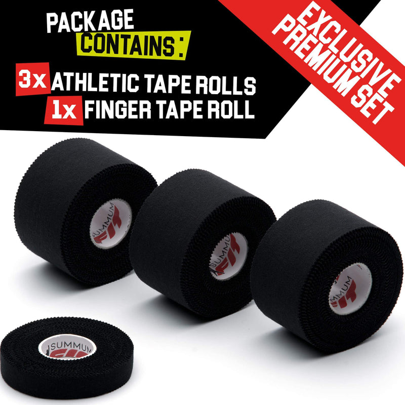 Athletic Tape Extremely Strong: 11 Rolls + 3 Finger Tape. Easy to Apply & No Sticky Residue. Sports Tape for Boxing, Football or Climbing. Enhance Wrist, Ankle & Hand Protection Now