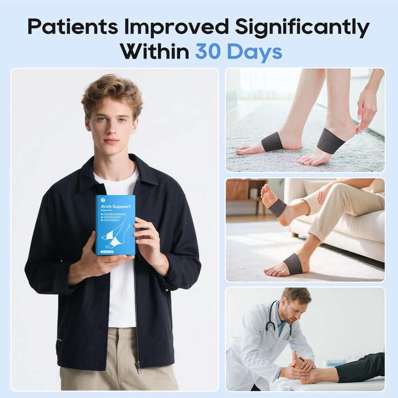 [Australia] - 1 Pair Copper Arch Support, Plantar Fasciitis Arch Support Compression Sleeves for Women & Men, Foot Brace for Feet Pain Relief, Swelling, Foot Care, Flat & Fallen Arches, High Arch 1 Pair 