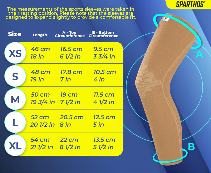 [Australia] - Sparthos Leg Compression Sleeves - Aid in Recovery and Support Active Lifestyle - Innovative Breathable Elastic Blend - Anti Slip, Day & Night Wear Medium Desert Beige 