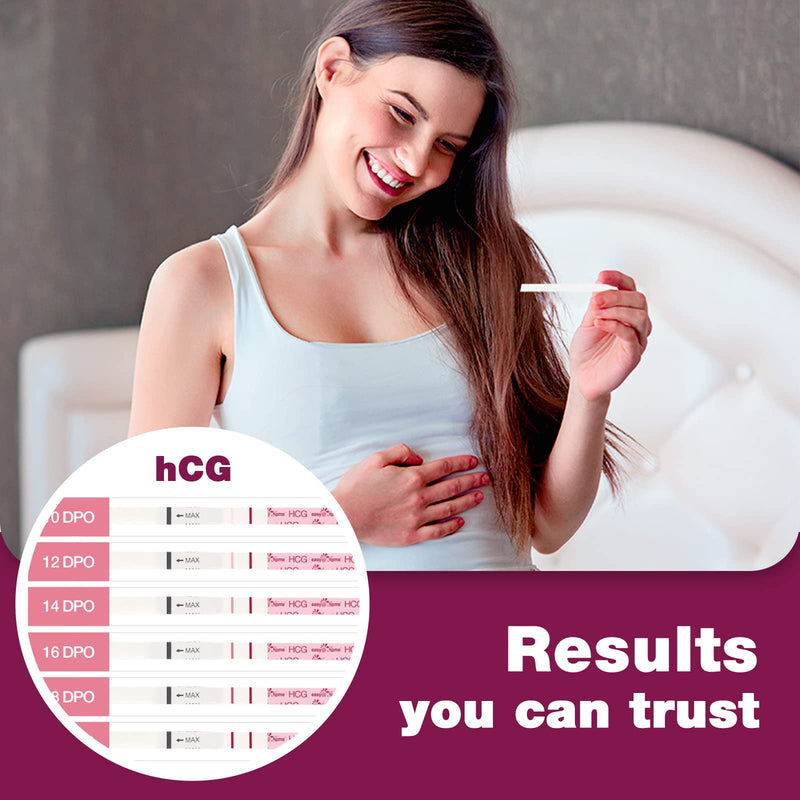 easy@Home 60 Count Pregnancy Test Strips, Early Detection hCG Tests | Bulk pregnancy test strips with 60 individually sealed hCG tests and easy-to-read results. 60 Count (Pack of 1)