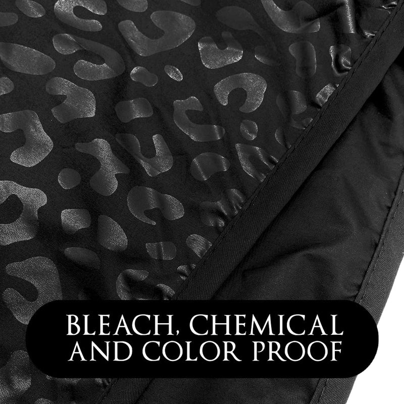 [Australia] - Betty Dain Black Jaguar Bleach-proof All Purpose Styling Cape, Material Defends Against Bleach Stains, Color Proof, Chemical Proof, Waterproof, Lightweight Embossed Nylon, Black 